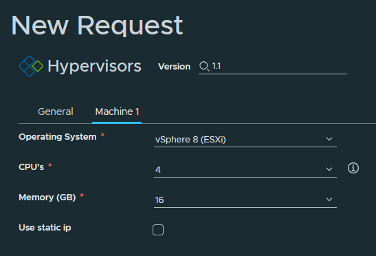 ESXi Request